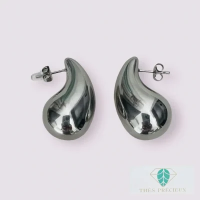 Boucles d’oreilles en acier inoxydable, légères, forme gouttes